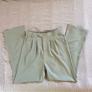 Sage Green Straight Leg Trousers